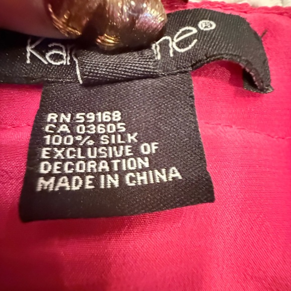 NWT Karen Kane Pink Lace Trim Sleeveless 100% Silk Top Size XS MSRP $148 - Picture 2 of 9